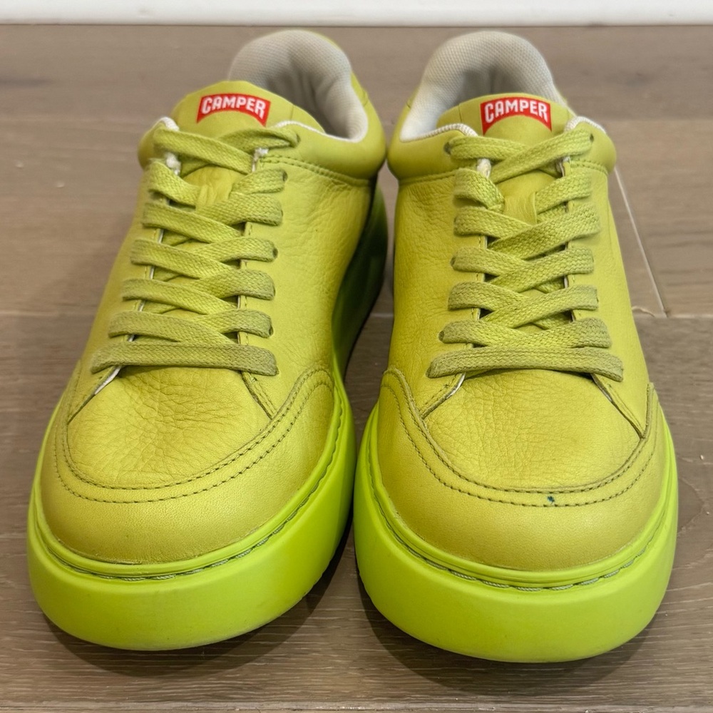 Camper Lime Green Leather Sneakers - Picture 2 of 6